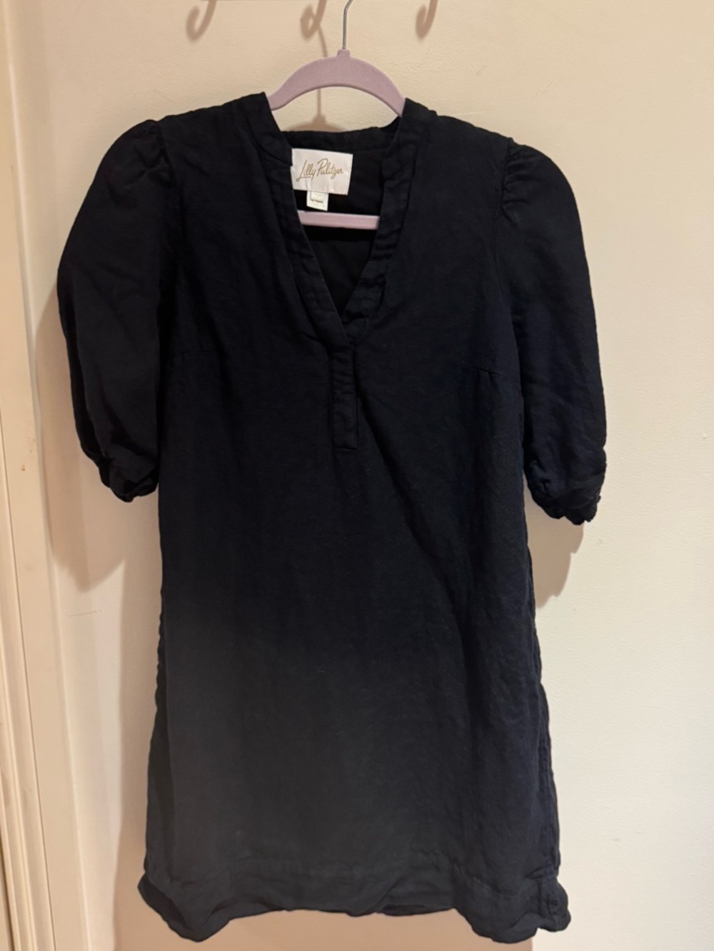 Lilly Pulitzer mialeigh linen dress noir